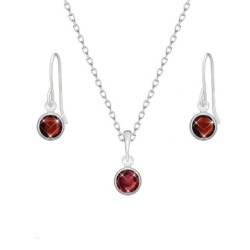 White Gold Plated Ruby Set...