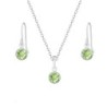 White Gold Plated Peridot Set Embellished with Austrian Crystals