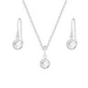 White Gold Plated Crystal Clear Set Embellished with Austrian Crystals