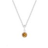 White Gold Plated Topaz Pendant Embellished with Austrian Crystal