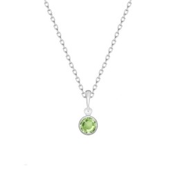 White Gold Plated Peridot Pendant Embellished with Austrian Crystal