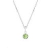 White Gold Plated Peridot Pendant Embellished with Austrian Crystal