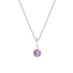 White Gold Plated Light Amethyst Embellished with Austrian Crystal