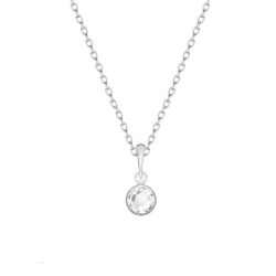 White Gold Plated Crystal Pendant Embellished with Austrian Crystals