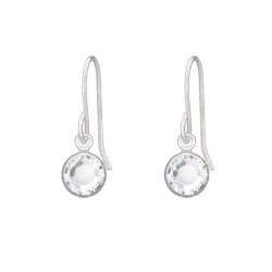 18K White Gold Plated Crystal Earring Embellished with Austrian Crystals