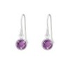 18K White Gold Plated Amethyst Earring Embellished with Austrian Crystals