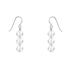 Trilogy Crystal Clear Hook Earrings Embellished with Austrian Crystals