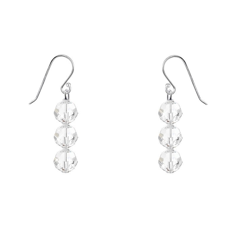 Trilogy Crystal Clear Hook Earrings Embellished with Austrian Crystals