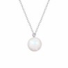 Pearlescent Crystal Pearl 10mm Necklace Embellished with Austrian Crystal