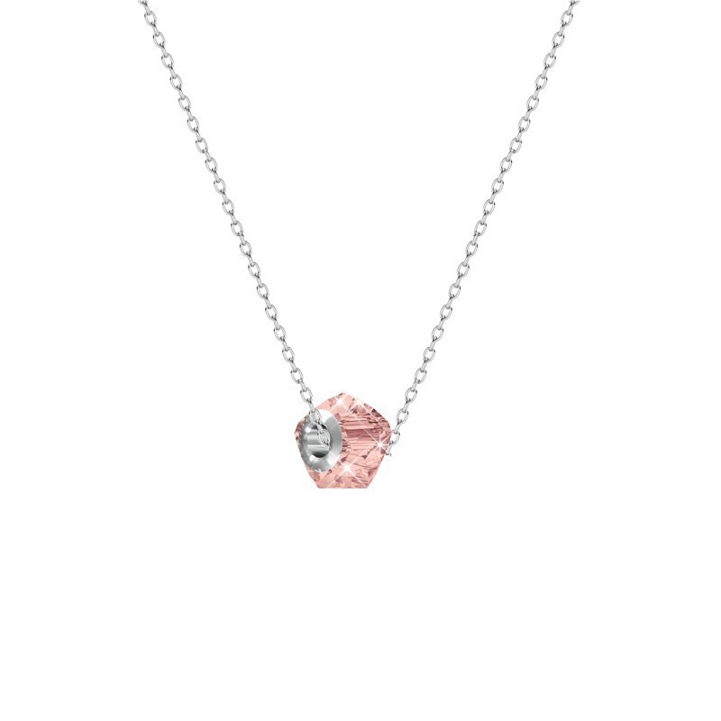 Helix BeCharmed Blush Rose Bead Necklace Embellished with Premium Grade Austrian Crystal