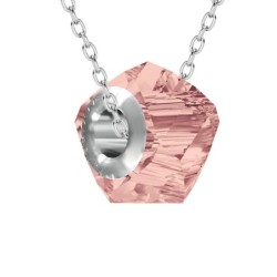 Helix BeCharmed Blush Rose Bead Necklace Embellished with Premium Grade Austrian Crystal