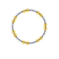 6mm Metallic Sunshine + Crystal AB Duo Equal Crystal Globe Elastic Bracelet Embellished with Austrian Crystals