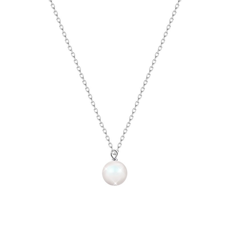 Crystal Pearl 8mm Necklace Embellished with Austrian Crystal