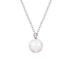 Crystal Pearl 8mm Necklace Embellished with Austrian Crystal