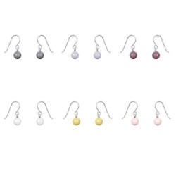 Crystal Pearl 6mm Hook Earring Embellished with Austrian Crystals