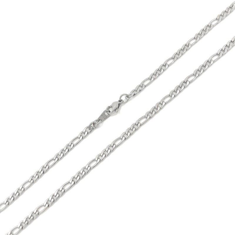 Premium Stainless Steel 316 Designer Figaro Chain Long Necklace  (Made in Japan)