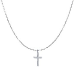 Handmade Elegant Cross Necklace Embellished with Austrian Crystals