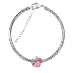 Helix BeCharmed Rose Bead Bracelet Embellished with Premium Grade Austrian Crystal