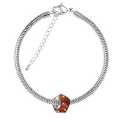 Helix BeCharmed Red Magma Bead Bracelet Embellished with Premium Grade Austrian Crystal