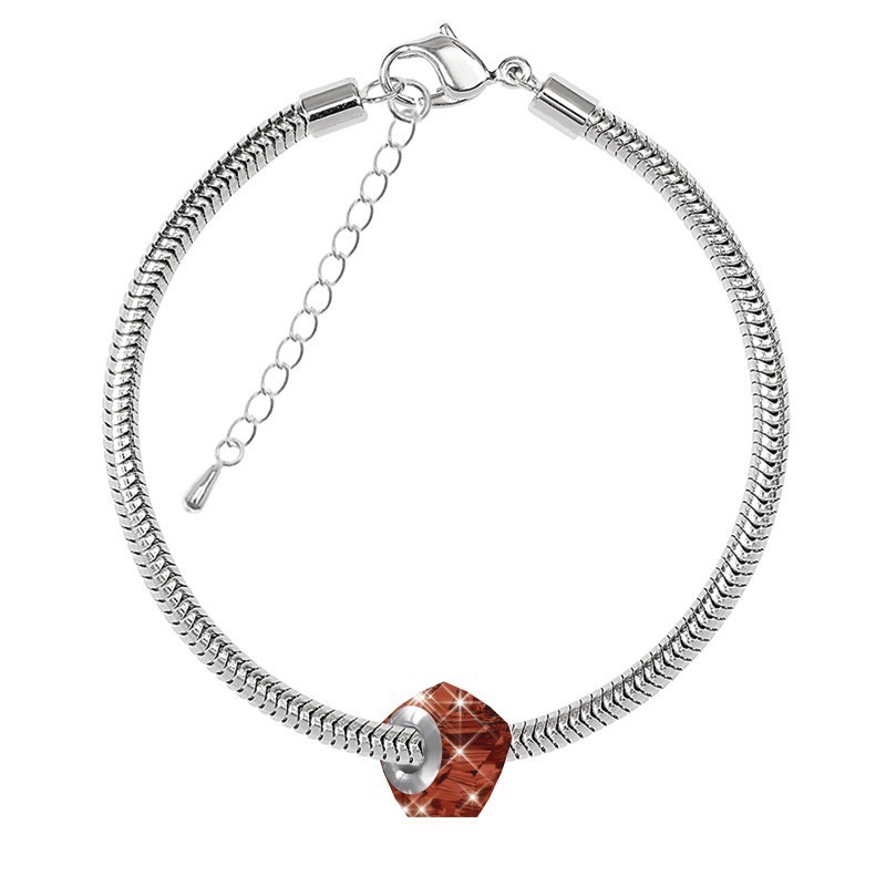 Helix BeCharmed Red Magma Bead Bracelet Embellished with Premium Grade Austrian Crystal