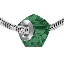 Helix BeCharmed Emerald Bead Bracelet Embellished with Premium Grade Austrian Crystal