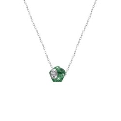 Helix BeCharmed Emerald Bead Necklace Embellished with Premium Grade Austrian Crystal