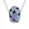 BeCharmed Pave Medley Bead Stainless Steel Necklace Embellished with Premium Grade Austrian Crystals