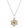 Pave Edelweiss 20mm Pendant Necklace Embellished with Austrian Crystals