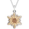 Pave Edelweiss 20mm Pendant Necklace Embellished with Austrian Crystals