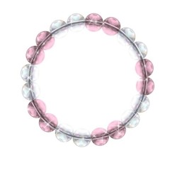 10mm Antique Pink + Crystal AB Duo Equal Style Crystal Globe Elastic Bracelet Embellished with Austrian Crystals