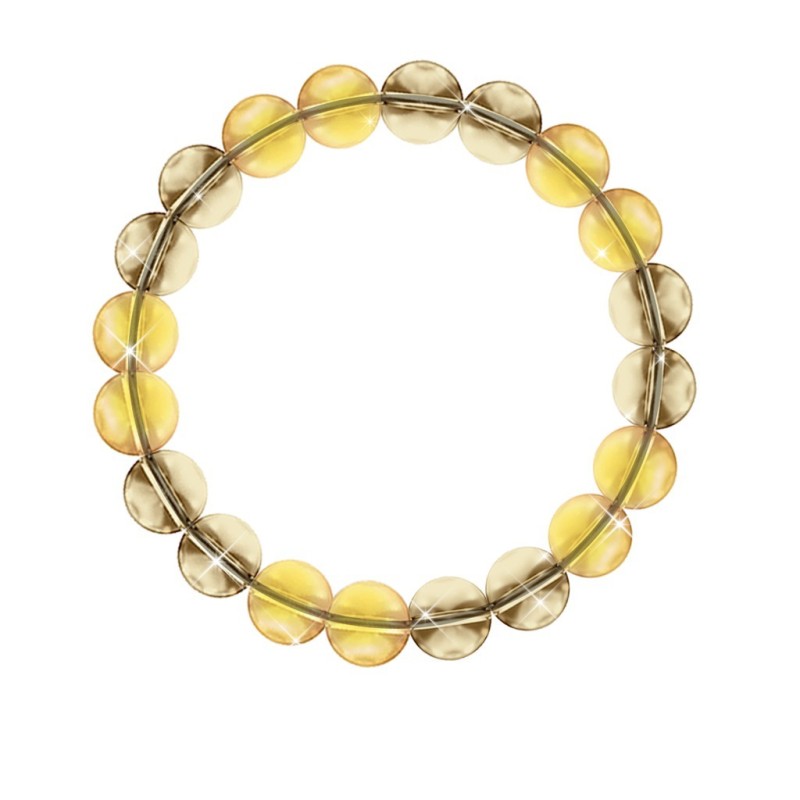 10mm Metallic Sunshine + Golden Shadow Duo Equal Crystal Men`s Elastic Bracelet Embellished with Austrian Crystals