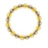 10mm Metallic Sunshine + Golden Shadow Crystal Men`s Elastic Bracelet Embellished with Austrian Crystals