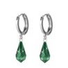 Emerald Crystal Teardrop Hoop Earrings Embellished with Premium Grade Austrian Crystals