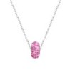 BeCharmed Pave Rose Bead Slim Premium Steel Necklace Embellished with Premium Grade Austrian Crystals