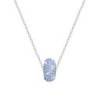 BeCharmed Pave Light Sapphire Bead Slim Steel Necklace Embellished with Premium Grade Austrian Crystals