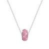 BeCharmed Pave Light Rose Bead Slim Steel Necklace Embellished with Premium Grade Austrian Crystals