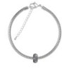 BeCharmed Pave Silver Night Bead Slim Bracelet Embellished with Premium Grade Austrian Crystals