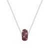 BeCharmed Pave Lilac Shadow Bead Slim Steel Necklace Embellished with Premium Grade Austrian Crystals