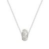 BeCharmed Pave Crystal Aurora Borealis Bead Slim Steel Necklace Embellished with Premium Grade Austrian Crystals