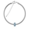 BeCharmed Pave Aquamarine Bead Slim Bracelet Embellished with Premium Grade Austrian Crystals