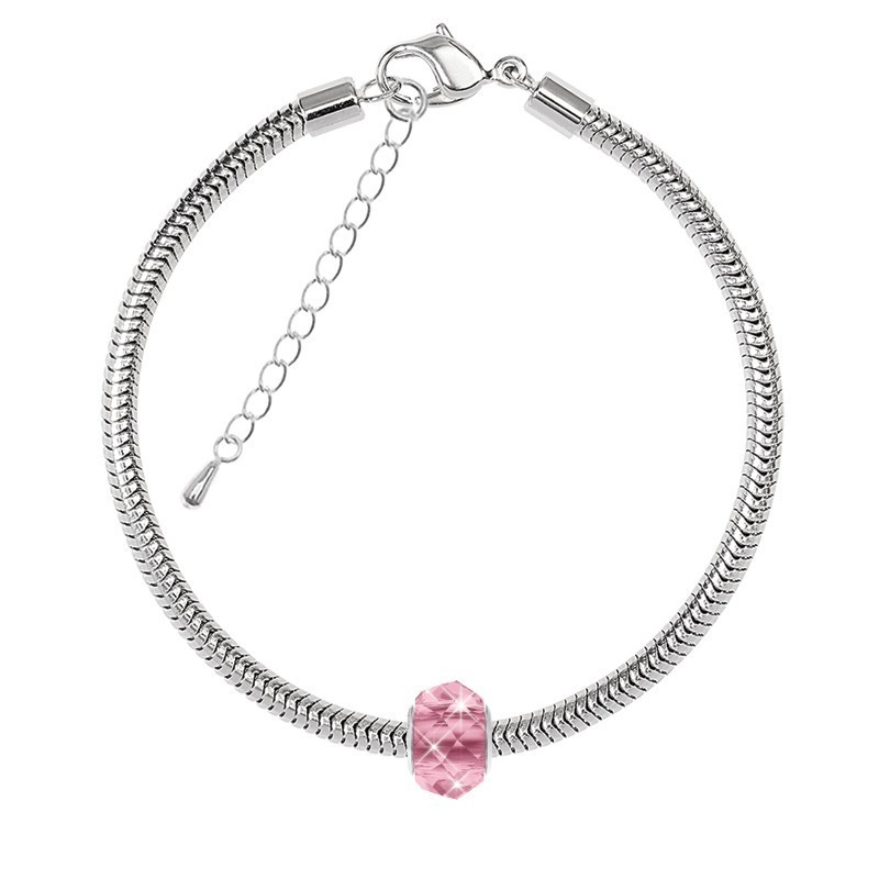 BeCharmed Briolette Light Rose Bracelet Embellished with Austrian Crystal