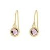 Gold Plated Light Amethyst Earrings Embellished with Austrian Crystals