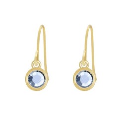 Gold Plated Light Sapphire Earring Embellished with Austrian Crystals