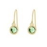 Gold Plated Peridot Hook Earrings Embellished with Austrian Crystals