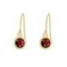 Gold Plated Ruby Red Hook Earrings Embellished with Austrian Crystals