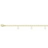 Pearlescent White Crystal Pearl Gold Dangle Anklet Embellished with Austrian Crystals