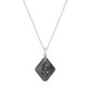 Silver Night Growing Crystal 26mm Rhombus Pendant Necklace Embellished with Premium Grade Austrian Crystals