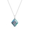 Vitrail Light Growing Crystal 26mm Rhombus Pendant Necklace Embellished with Premium Grade Austrian Crystals