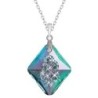 Vitrail Light Growing Crystal 26mm Rhombus Pendant Necklace Embellished with Premium Grade Austrian Crystals