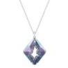 Vitrail Light Growing Crystal 36mm Rhombus Pendant Necklace Embellished with Premium Grade Austrian Crystals